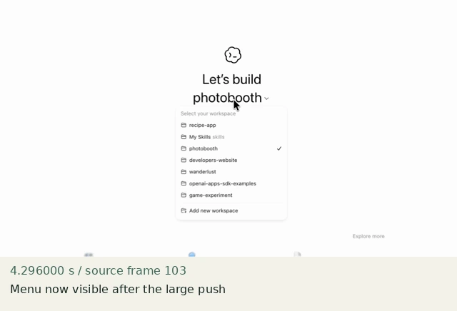Menu now visible after the large push at source 4.296000 seconds
