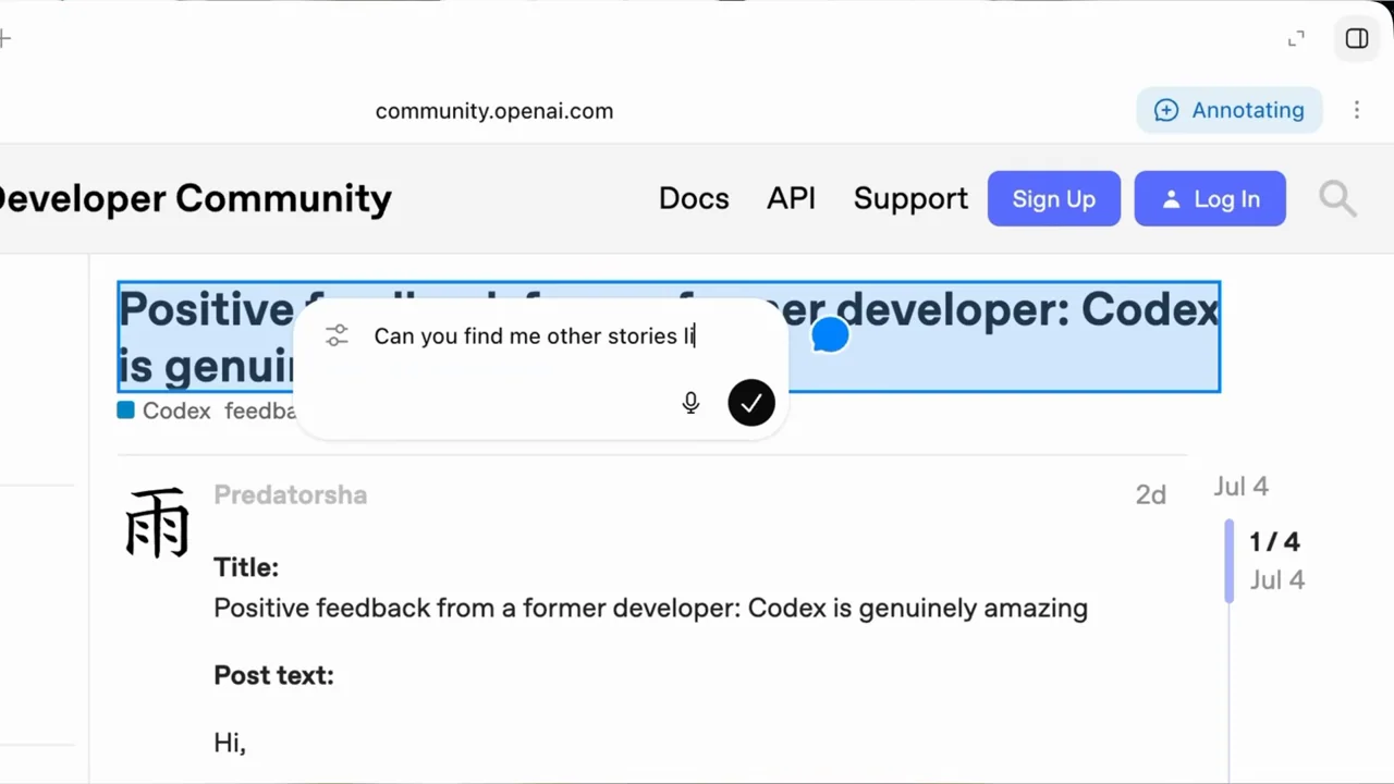 Representative frame from ChatGPT can now complete tasks on your computer