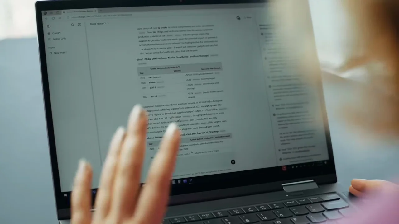 The report is seen on the user's laptop.