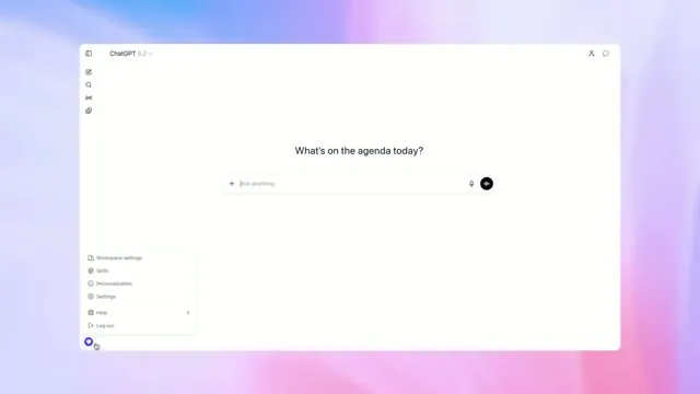 Menu in full-window context