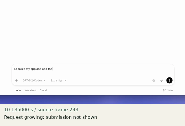 Request growing; submission not shown — source frame 243