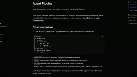 Source frame at 35.500s. Dark title, supporter logos, documentation page.